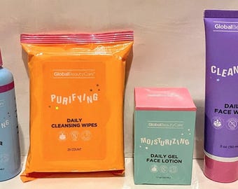 DAILY FACIAL CARE Gift Set (w/ Face Wash, Face Lotion, Toner Mist and Cleansing Cloths!) - 4 Piece Set!