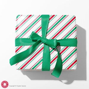 Christmas Stripe Wrapping Paper, Classic Holiday Gift Wrap