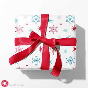 Christmas Star Wrapping Paper, Classic Holiday Gift Wrap
