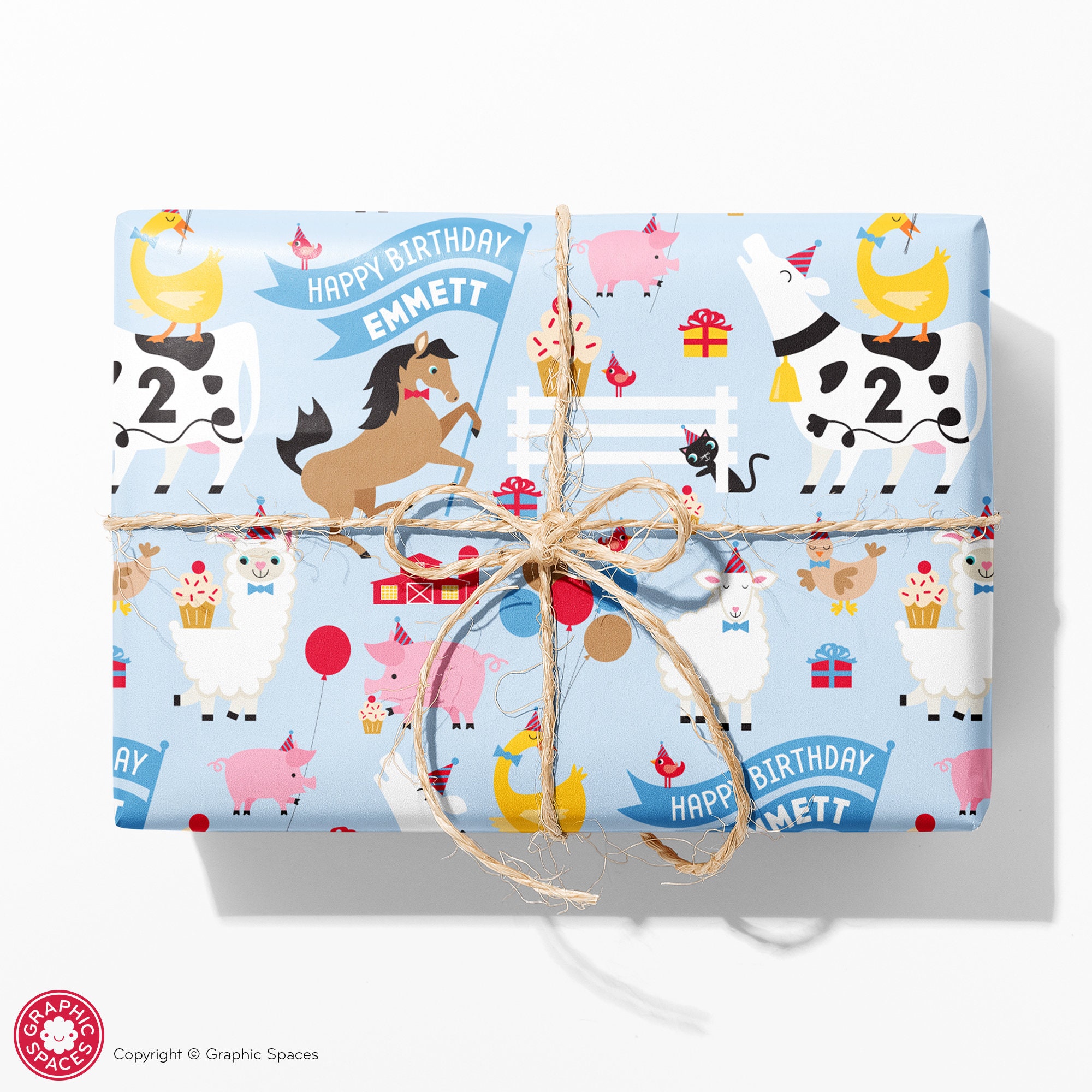 Farm Animals Recycled Wrapping Paper  Eco friendly Gift Wrap – planetwrapit