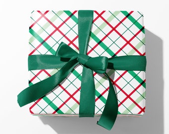 Christmas Plaid Wrapping Paper, Classic Holiday Gift Wrap