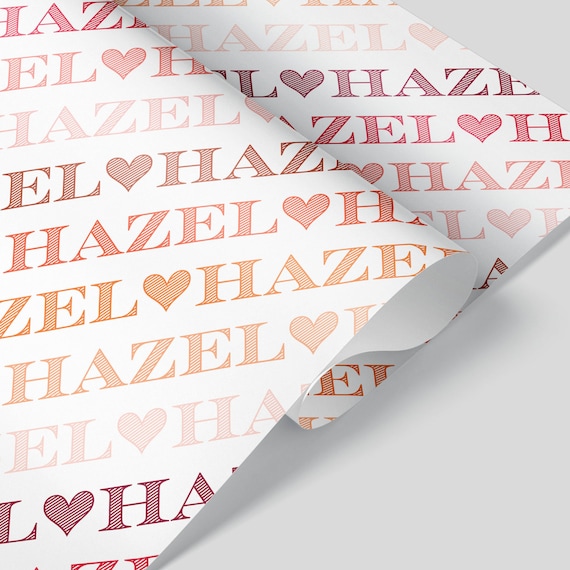 Personalized Name Pastel Baby Shower Wrapping Paper - Blue Heart - Graphic  Spaces