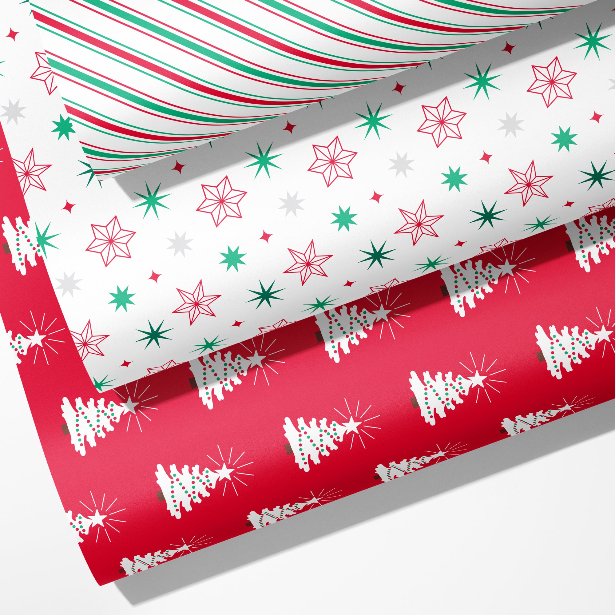 Set of 3 Assorted Christmas Wrapping Papers, Variety Pack Classic - Graphic  Spaces