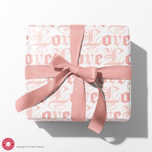 Pastel LOVE Wrapping Paper, Valentine, Wedding, Engagement, Anniversary, Birthday, Showers