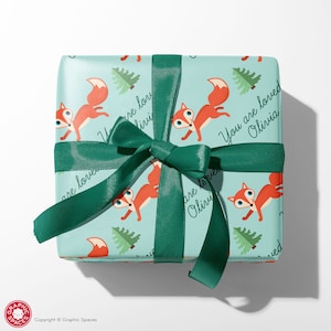 Woodland Gift Wrapping Paper Floral Pastel Deer Reindeer Novelty