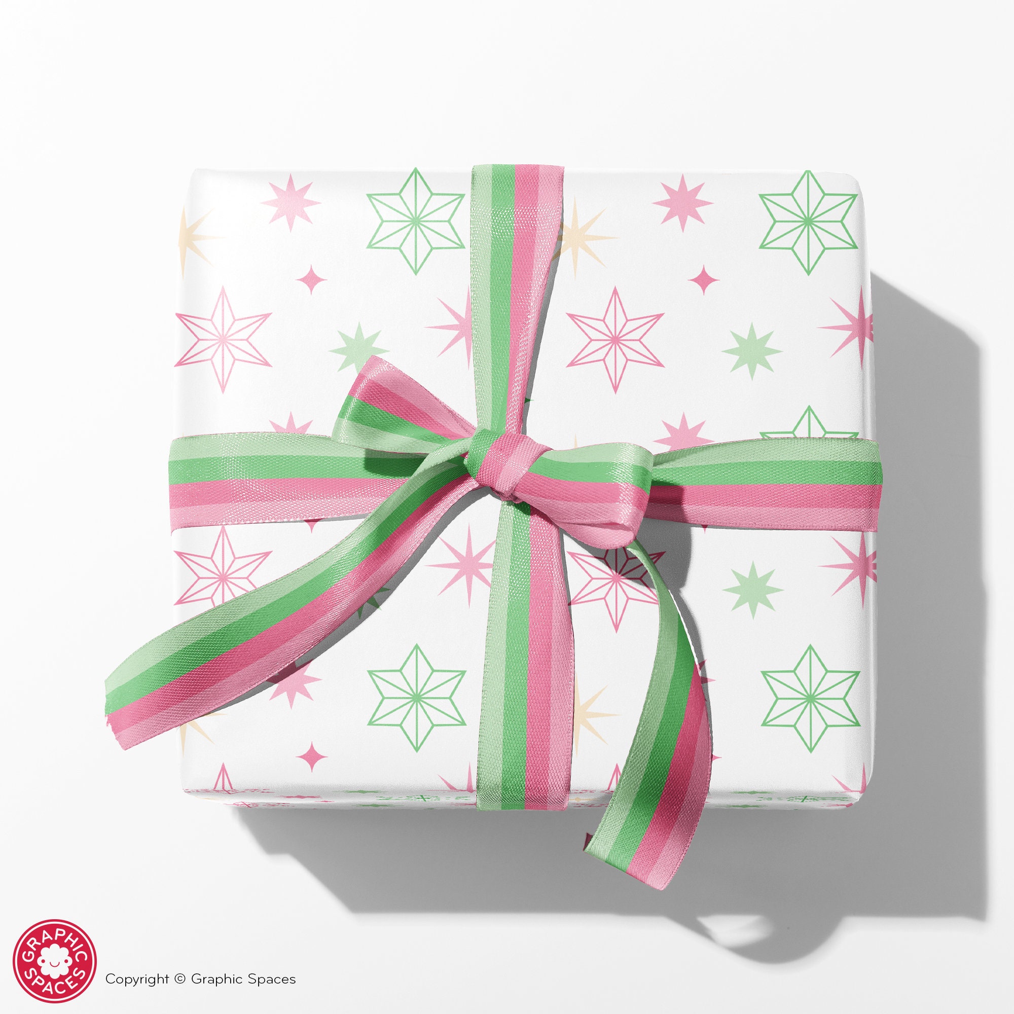 Set of 3 Assorted Pastel Christmas Wrapping Papers, Variety Pack Pink -  Graphic Spaces