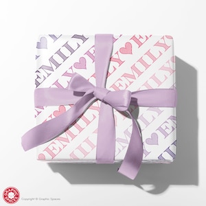 Name Wrapping Paper, Personalized Custom Gift Wrap, Baby Shower, Kids, Teen