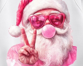 Retro Santa with Sunglasses PNG, Funny Xmas Sublimation (Digital Download)