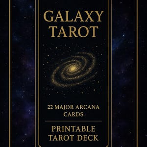 Baralho de Tarô Galaxy + Guia Bônus – 22 Cartas dos Arcanos Maiores para Imprimir – Download Digital em PDF