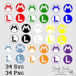 SOFORTIGER DOWNLOAD Mario und Luigi svg, jpeg, dxf und png für T-Shirts, Tassen usw.
