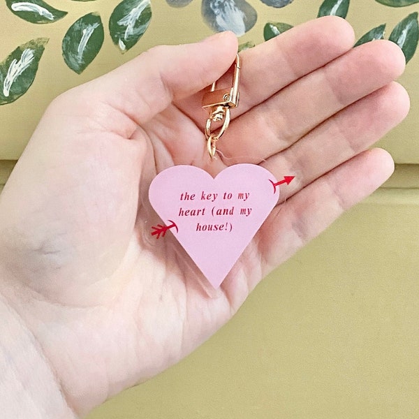 the key to my heart (and my house!) acrylic keychain | double sided | coquette keychain / coquettecore / lovecore