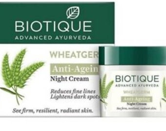 BIOTIQUE Advance Ayurveda Wheatgerm Anti aging Night cream 50gX 1 pack Reduces fine lines and lightens Dark spot