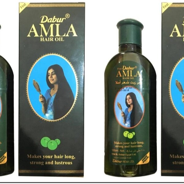 DABUR AMLA Hair Oil Original 200mlX 2 pack. Makes your hair Long, Strong,  And Dark