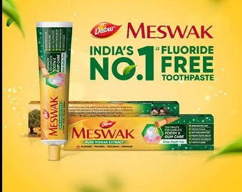 DABUR  Miswak Meswak Tooth Paste pure meswak extract 300gX 2 Pack ( family value pack ) 600g = total
