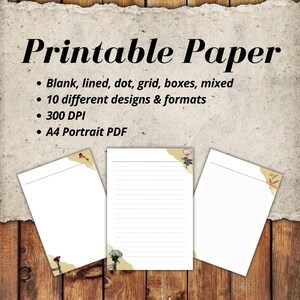 Floral Cutouts Digital Writing Paper | Printable | Lined, Unlined, Dot, Grid, Boxed, Day Tagged | Floral Scrapbook Paper | Instant Download