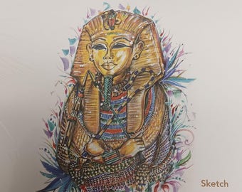 Bloc de dibujo de espiral de la edición especial de Tutankamón