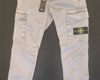 Pantalones rectos con parche del logo de Stone Island Junior, nuevos, para niños de 8 años