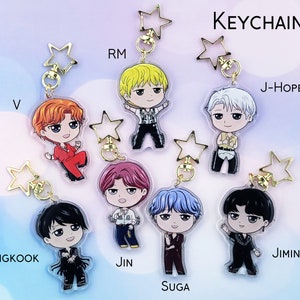BTS PTD Acrylic Keychain K-pop Charm Boys Keychains Boy Band Keychain