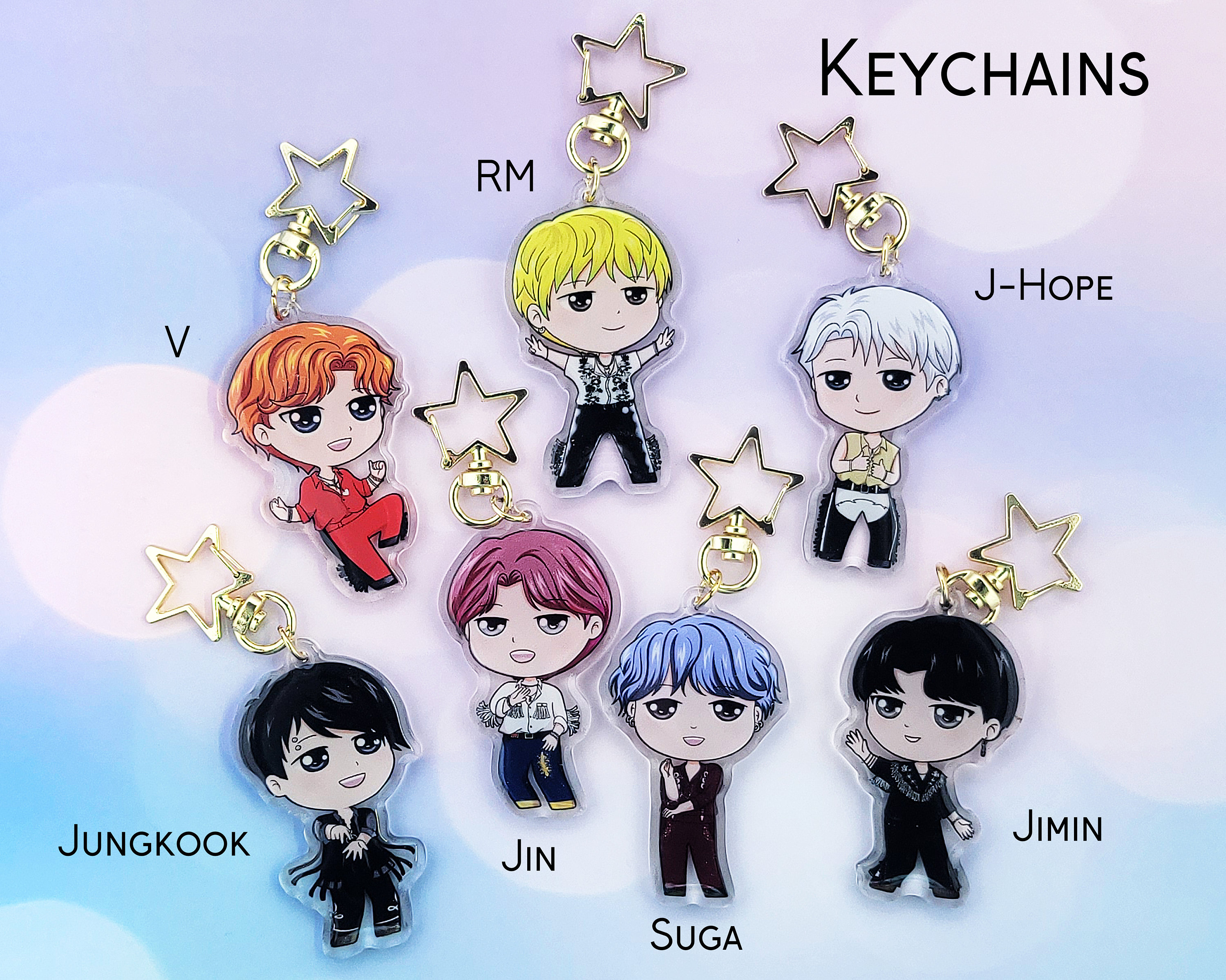 BTS PTD Acrylic Keychain K-pop Charm Boys Keychains Boy Band Keychain