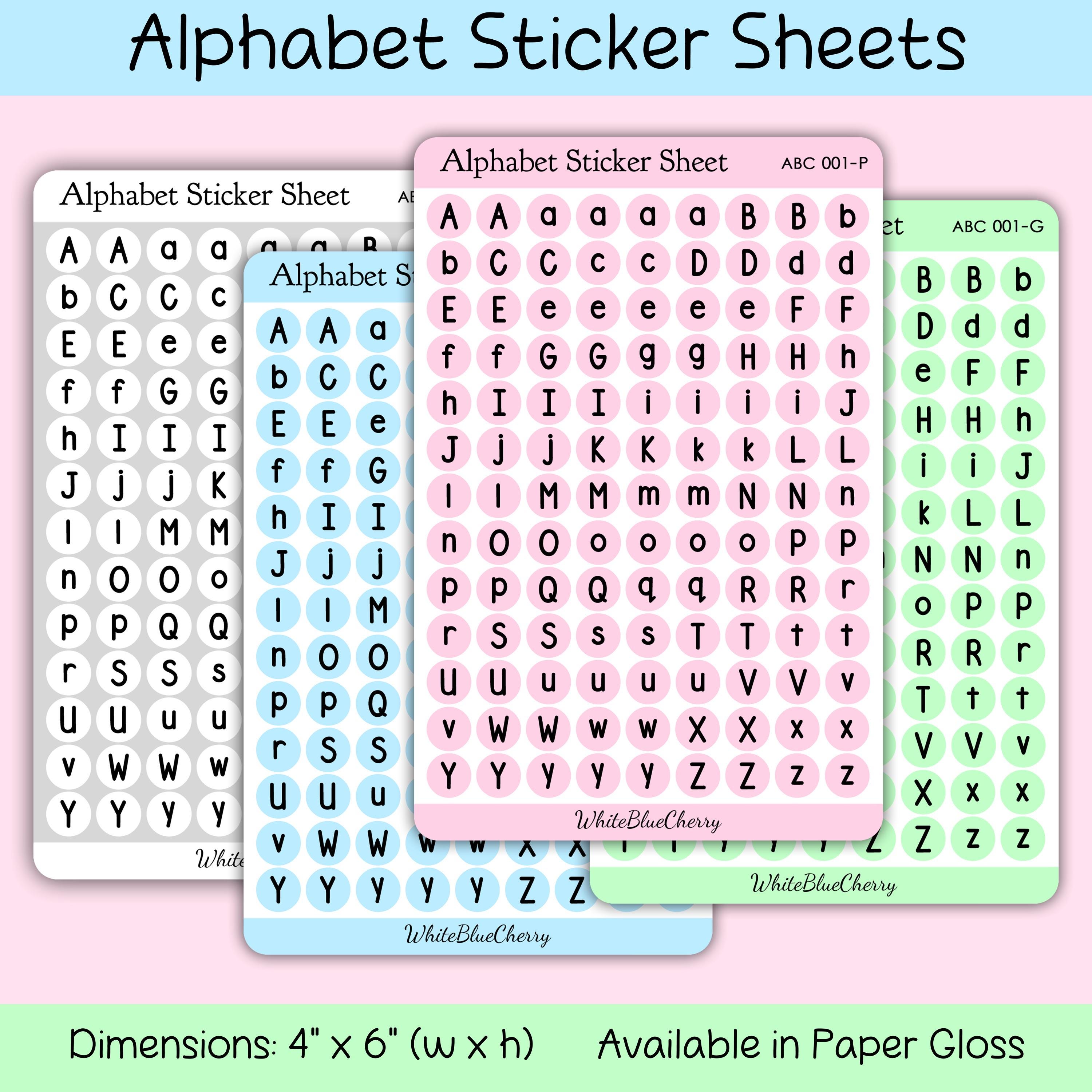 Alphabet Sticker Sheets ABC Letters Planner Stickers Bullet Journal ...