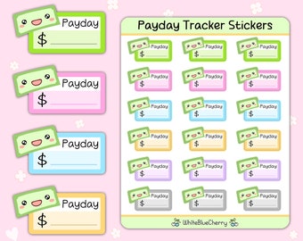 Payday Tracker Sticker Sheet Planner Sticker Paycheck Budget Planner Sticker Finance Planner Sticker Journal essential cute Payday Sticker