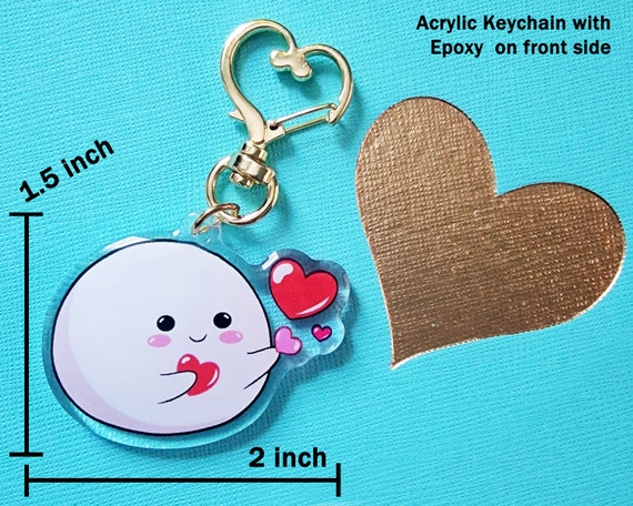 Mochi Keychain Acrylic Love Charm Pastry Cute Keychain Food Charm