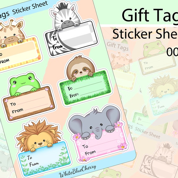 Gift Tags | Gift Label | To From Sticker | To From Label | Birthday Labels | Christmas Labels | Holiday Labels | Sticker Sheet | Labels