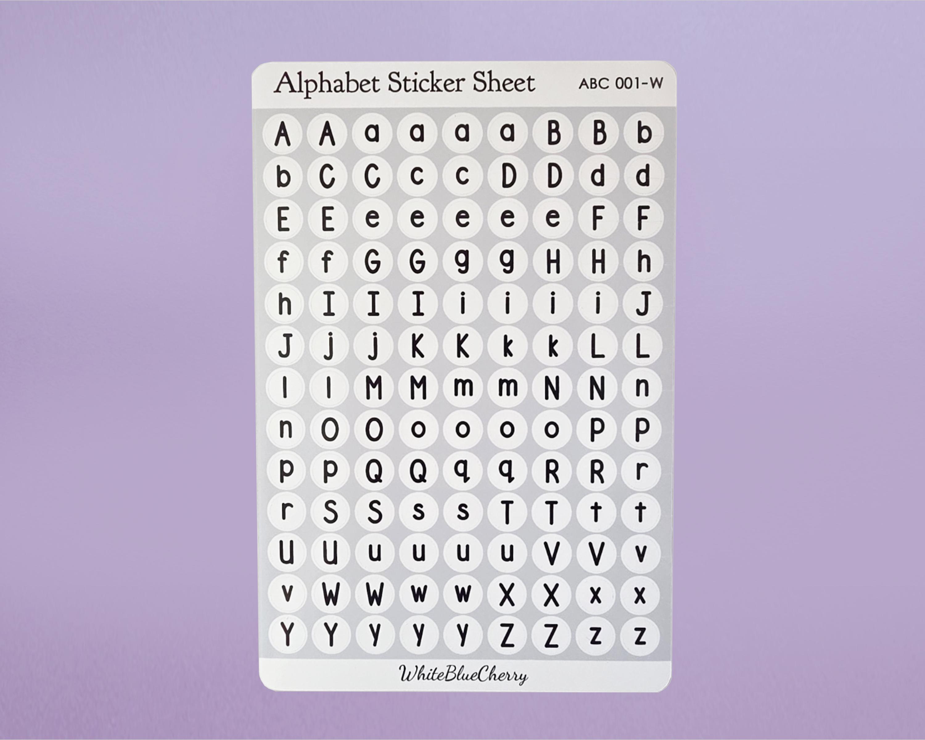 Alphabet Sticker Sheets ABC Letters Planner Stickers Bullet Journal ...