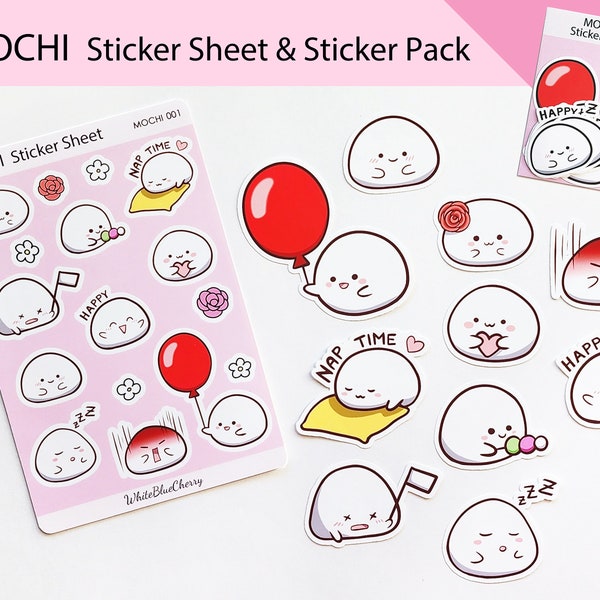 Mochi Sticker Sheet | Sticker Pack | Kawaii Sticker | Cute Sticker | Planner Sticker