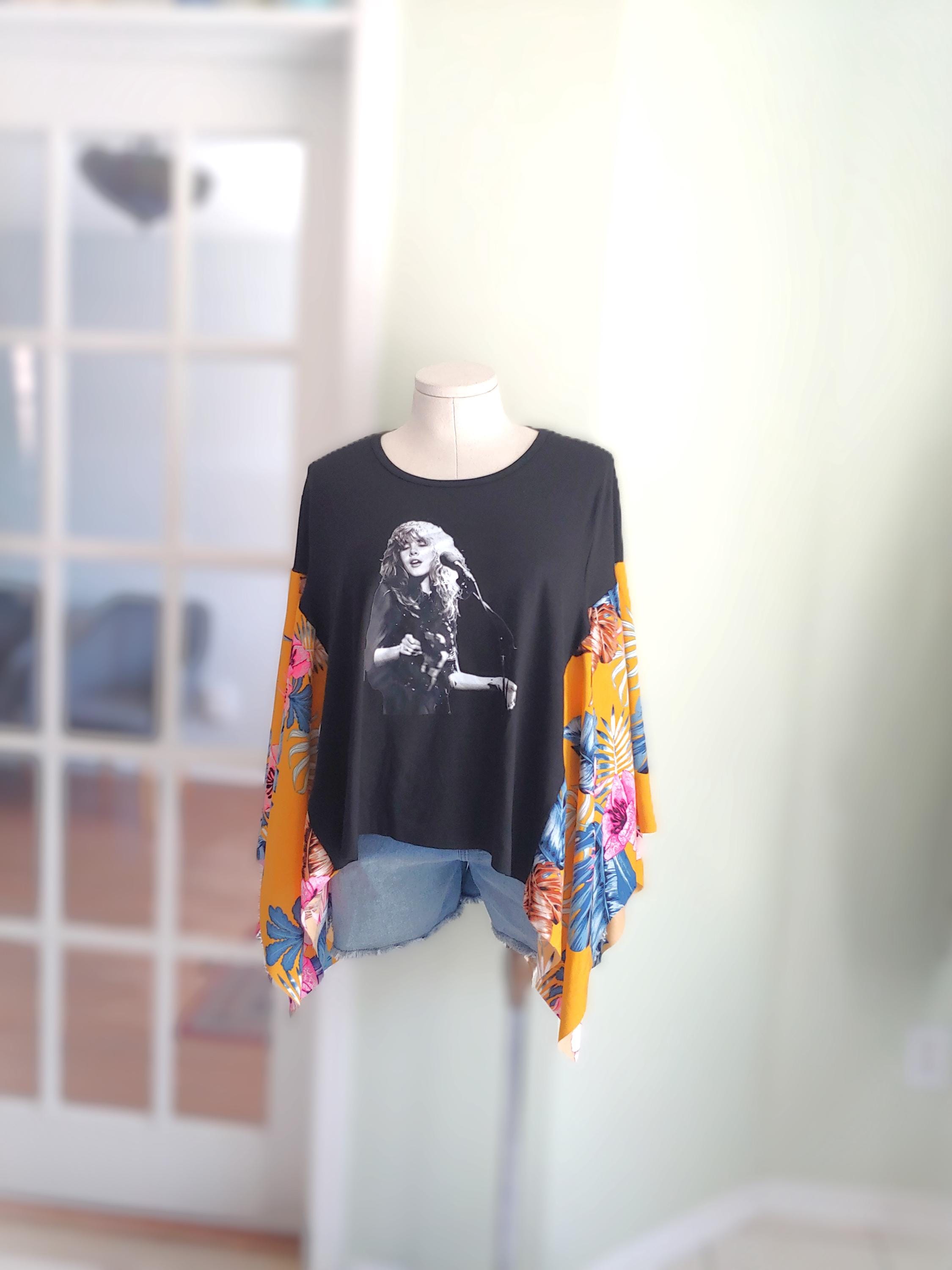 Band Tee With Flowy Sleeves - Etsy