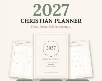 Planer chrześcijański na rok 2027, dziennik na iPada z hiperłączami, studium Biblii o wierze (do pobrania w wersji cyfrowej)