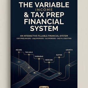 Skatteförberedelsesystem för frilansare | Budgetplanerare för variabel inkomst, ifyllbar PDF | 1099 Egenföretagare