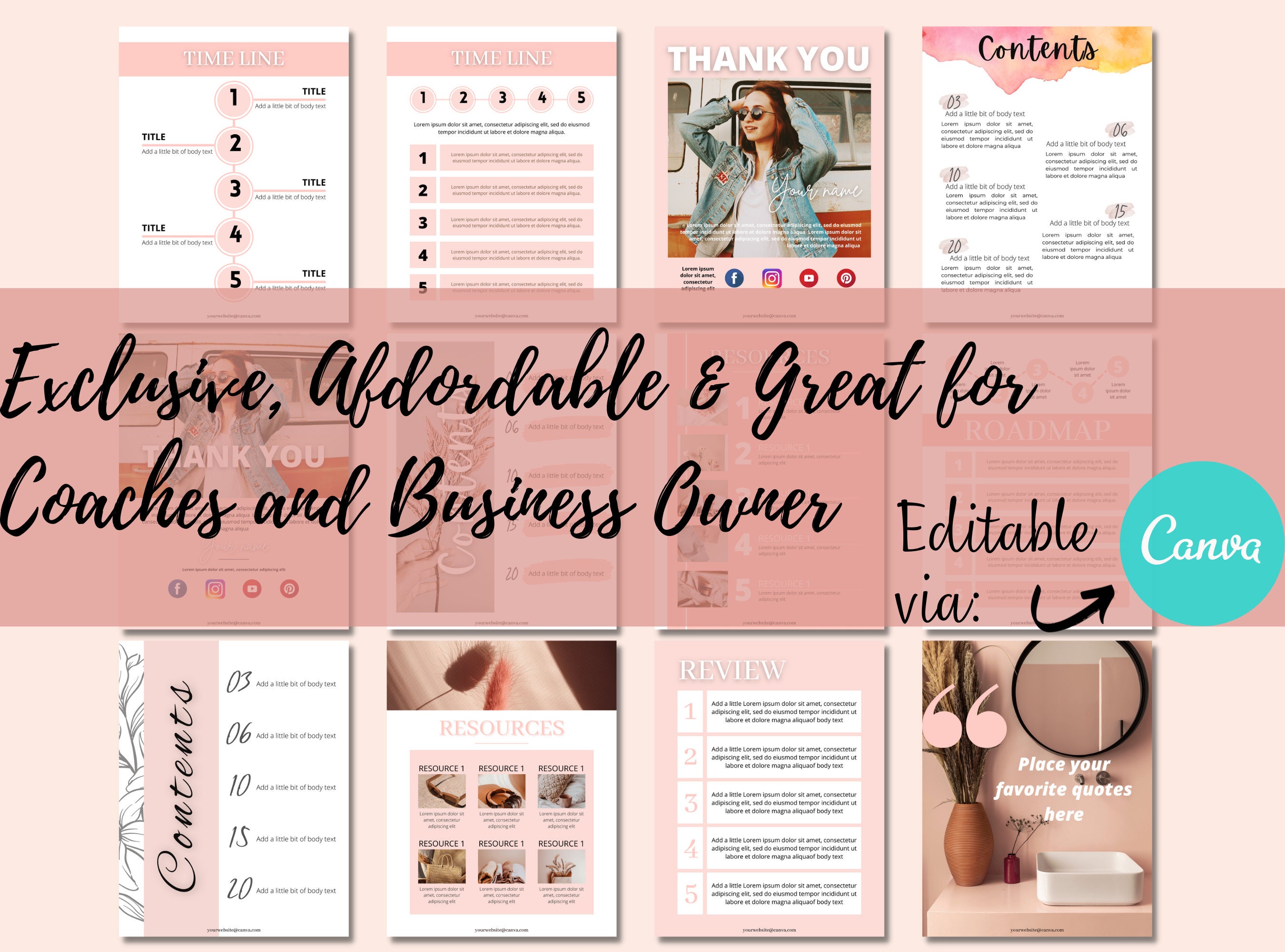 Lead Magnet Ebook Self Love Journey Brandable Ecourse editable Canva ...