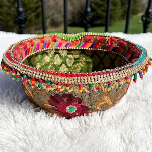 COLORFUL Wedding Basket, Indian Wedding Tray, Garba Tray, Nikkah Tray, Mehndi Tray, Basket, Diwali Gift, Haldi Tray, Thaal, Sangeet Tray