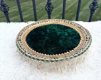 Red/Green Wedding Tray, Henna Cones Tray, Indian wedding Decor, Mehndi cones Thaal Diwali Hamper,Wedding Basket,Nikkah Thaal, Mithai Tray