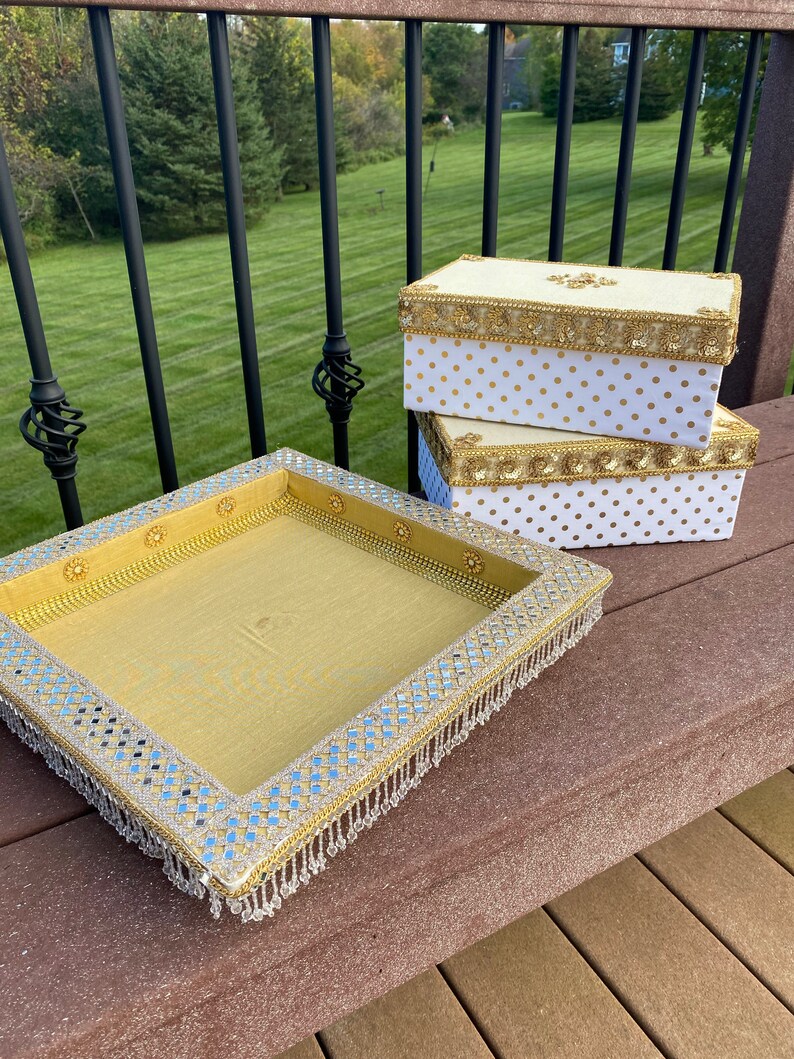 Indian Wedding Tray Indian Gift Box Nikkah Thaal Indian Etsy