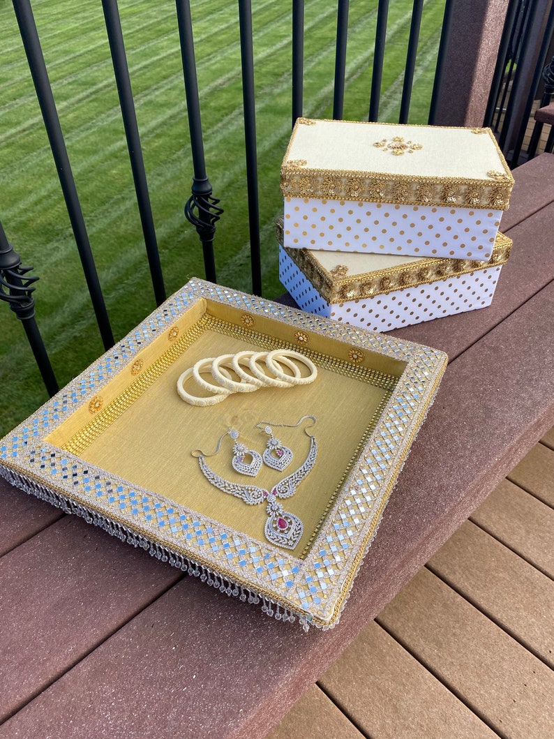 Indian Wedding Tray Indian Gift Box Nikkah Thaal Indian Etsy
