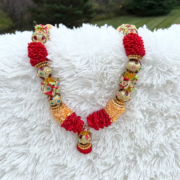 Indian Garland, Nikkah Garland, Indian Wedding, Pakistani Wedding, Hindu God Garland, Artificial Flower Strings,Wedding Garland, Red Garland