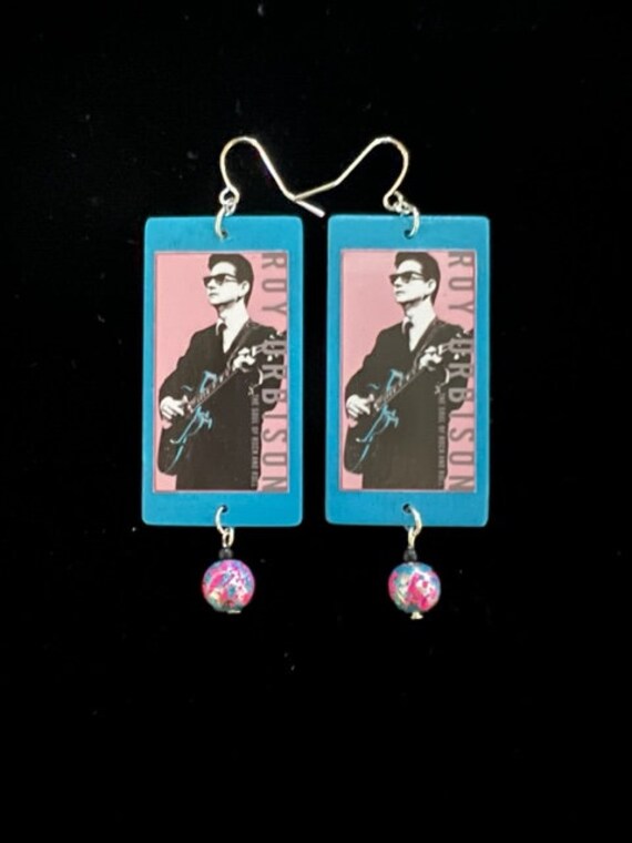Guitar Printed on Rectangle Earrings Guitar Printed on Rectangle Earrings