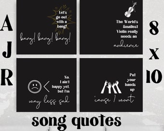AJR Song Quotes- INSTANT DOWNLOAD! 4 Prints