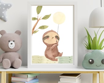 BUNDLE OF SIX- Sloth Prints- Watercolor- - (8X10)
