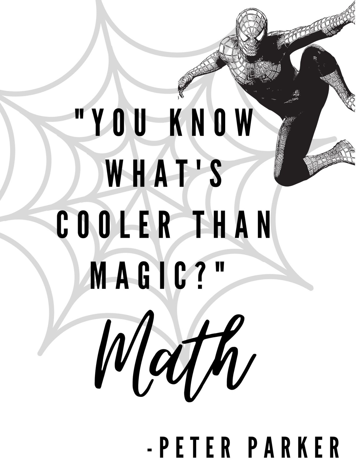 Spiderman Math Quote Etsy
