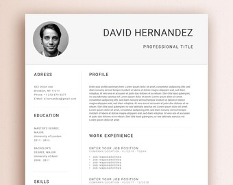 Modern Resume Template Word & Pages, Resume with Cover Letter, CV Template, Modern Resume Template with Photo, Resume Template Business