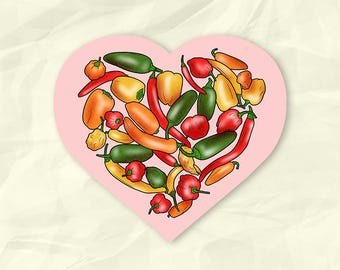 Spicy Pepper Heart sticker
