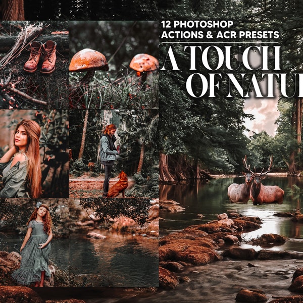 12 Photoshop Actions, A Touch Of Nature Ps Action, Fall ACR Preset, Moody Ps Filter, Atn Portrait And Lifestyle Theme For Instagram Blogger