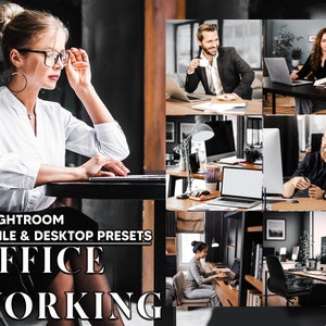 12 Office Working Lightroom Presets, Corporate Mobile Preset, Business Desktop LR Filter Lifestyle Theme For Blogger Portrait Instagram