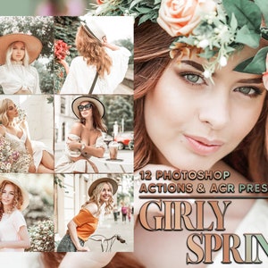 12 Photoshop Actions, Girly Spring Ps Action, Espresso ACR Preset, Bright Cream Ps Filter, Atn Portrait And Lifestyle Theme For Instagram