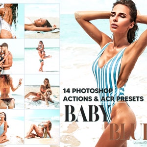 14 Photoshop Actions, Baby Blue Ps Action, Summer Bright ACR Preset, Cool Aqua Ps Filter, Atn Pictures And Style Theme For Instagram Blogger