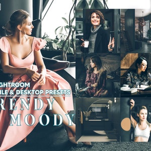 12 Trendy Moody Lightroom Presets, Matte Mobile Preset, Black Airy Desktop LR Filter DNG Lifestyle Theme For Blogger Portrait Instagram