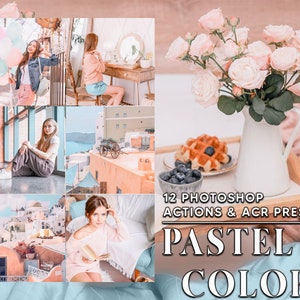 12 Photoshop Actions, Pastel Colors Ps Action, Bright ACR Preset, Spring Girl Ps Filter, Atn Portrait And Lifestyle Theme For Instagram